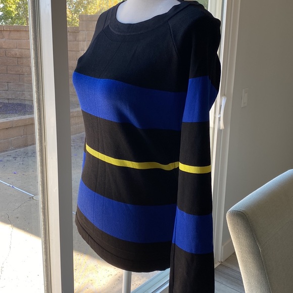 INC boatneck striped sweater M - Picture 2 of 8